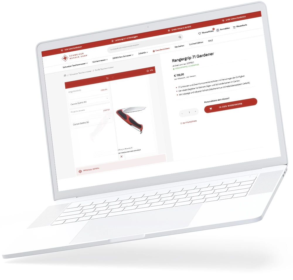 Schweizer Messershop Produktkonfigurator