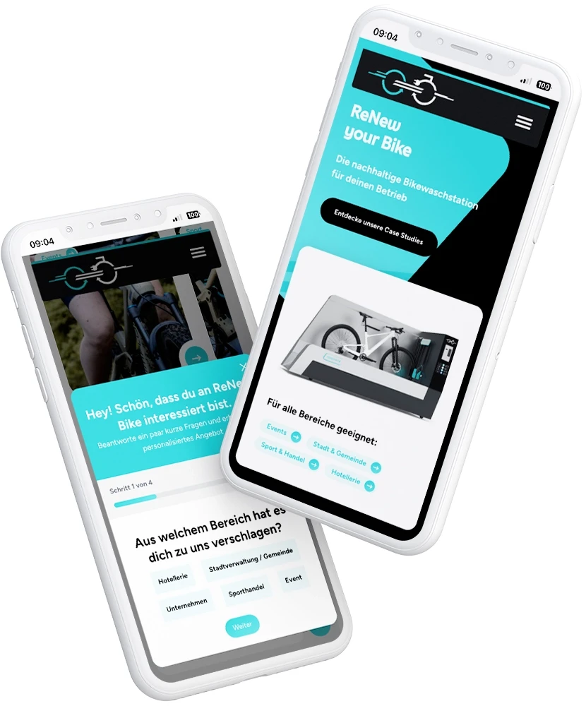 Responsive Design mobile Bike-Waschanlage