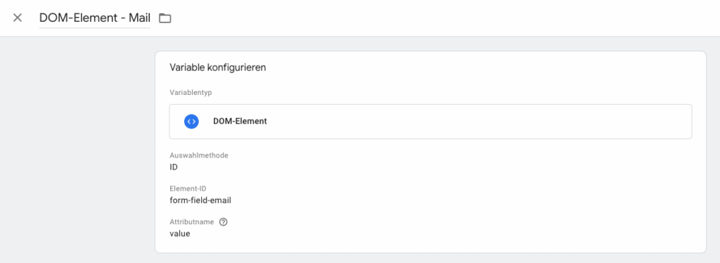 DOM Variable für Mail Adresse
