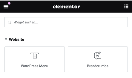 Breadcrumb Widget hinzufügen im elementor