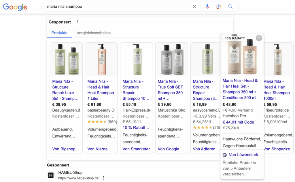 google merchant center promotion beispiel google.de