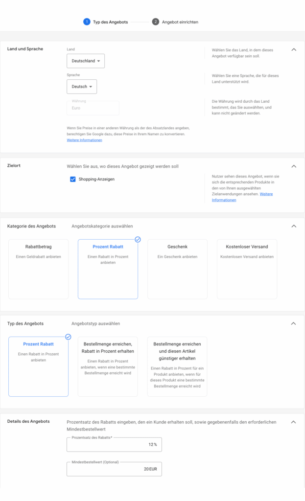 google merchant center promotion erstellen