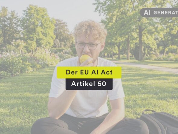 Titelbild zum EU AI Act mit grafischen Überschrift Element 